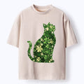 Kyoto-Lion Clover Cat Washed T-Shirt