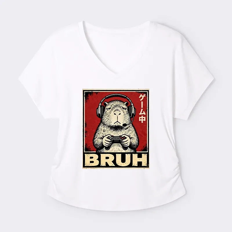 funny capybara playing games t-shirt