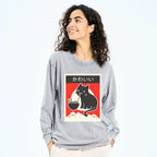 kawaii cat long sleeve tee for streetwear