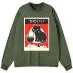 Japanese vintage ramen cat t-shirt