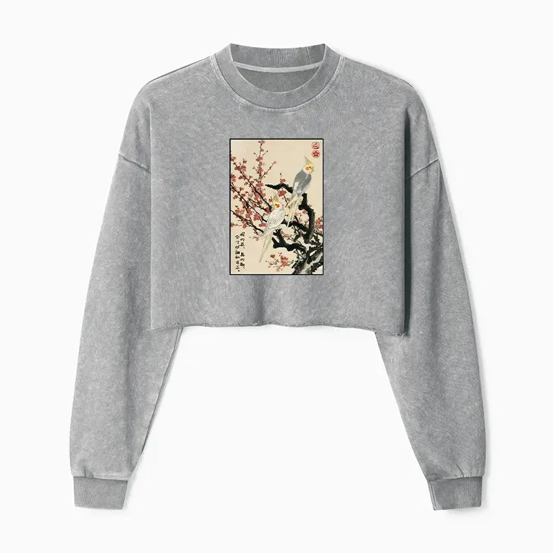 Sakura crop sweatshirt free shipping
