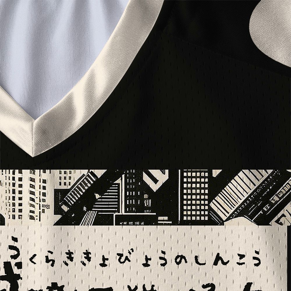 Kyoto-Lion Black Cat Monster Paneled Long Sleeve Jersey