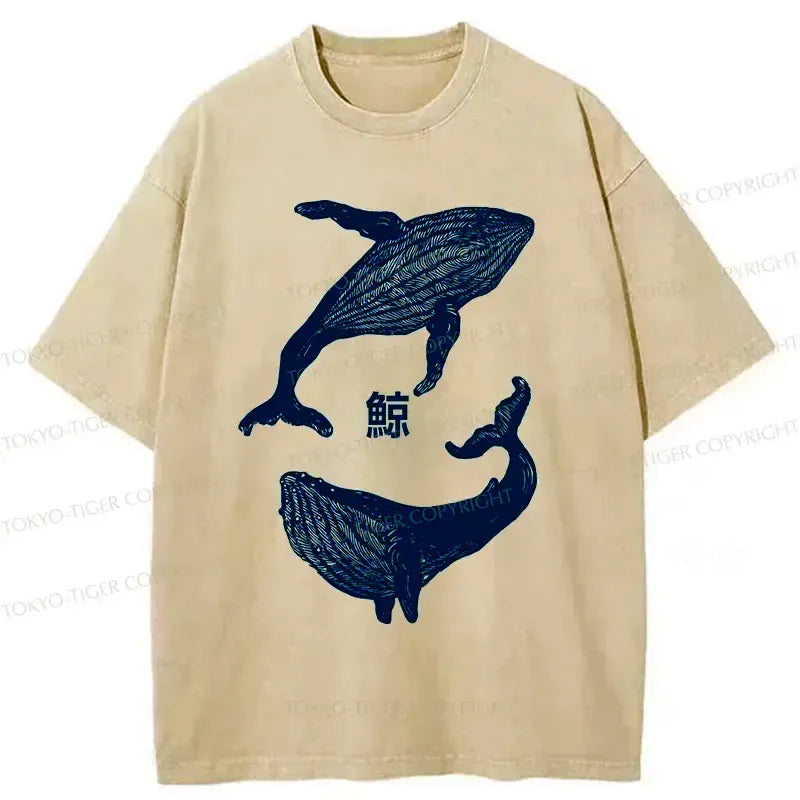 japanese whale t-shirt for daily wear