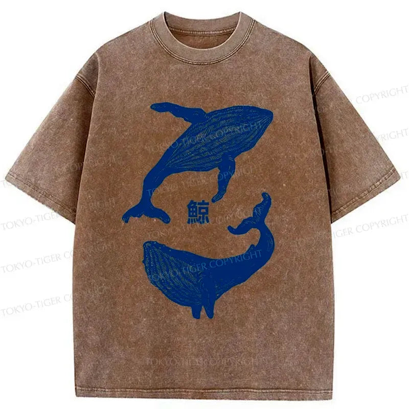 japanese whale washed t-shirt