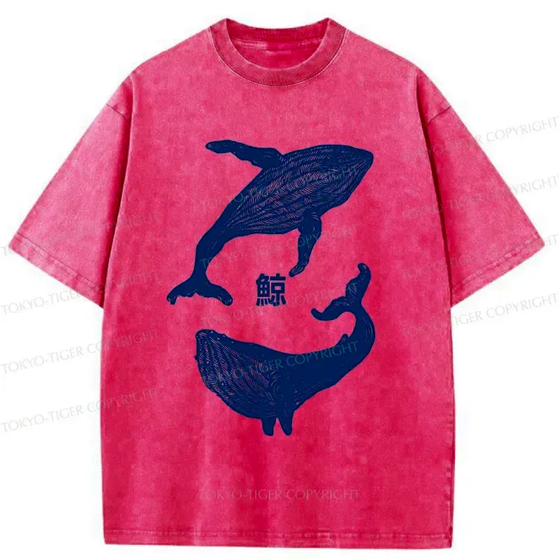 japanese whale washed t-shirt