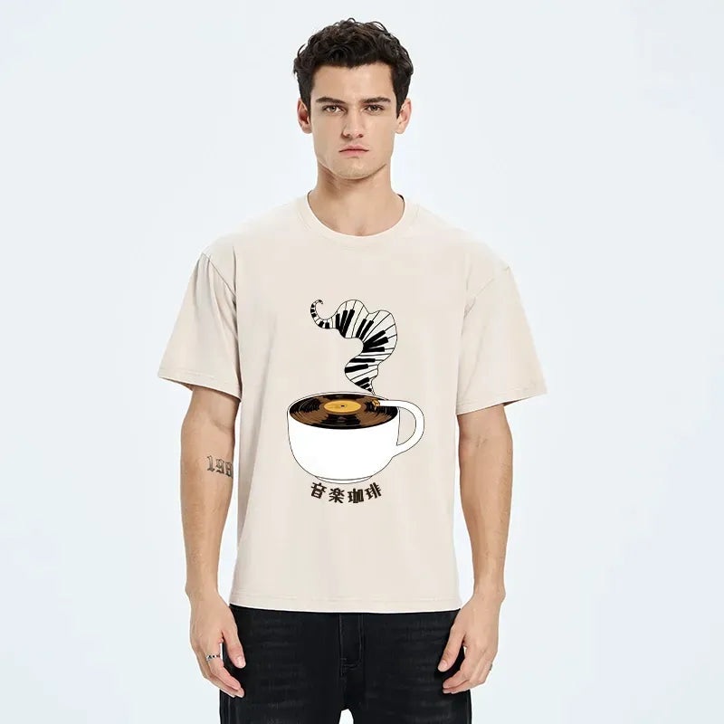 Unisex cotton tee with Japanese art print