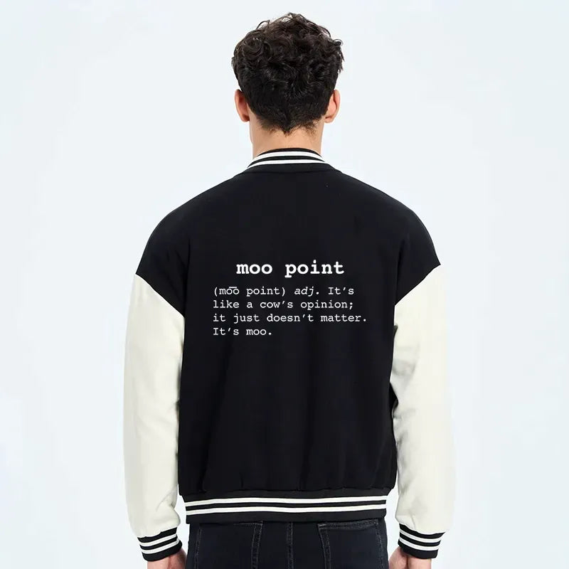 Kyoto-Lion Moo Point Embroidery Varsity Jacket