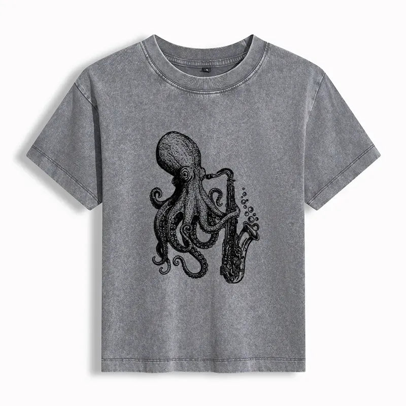 Japanese Octopus Playing Saxophone T-shirt