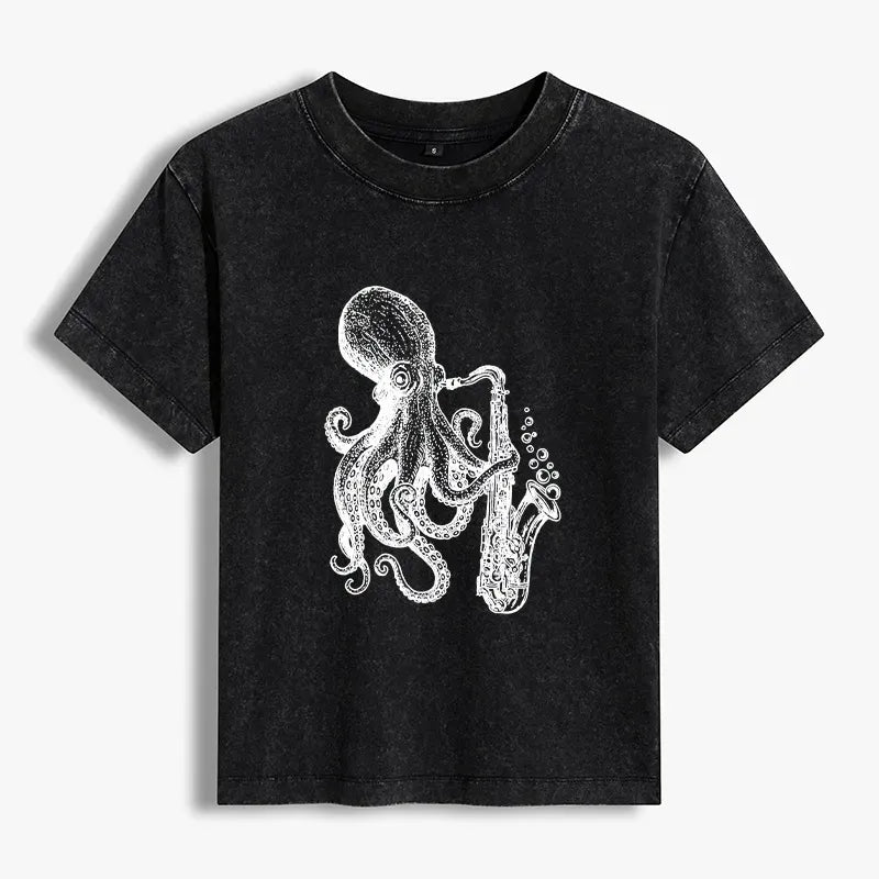 Japanese Octopus Playing Saxophone T-shirt