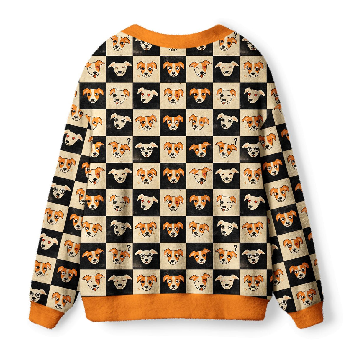Kyoto-Lion The Colorful Expressions of Dogs Ugly Cardigan Sweater