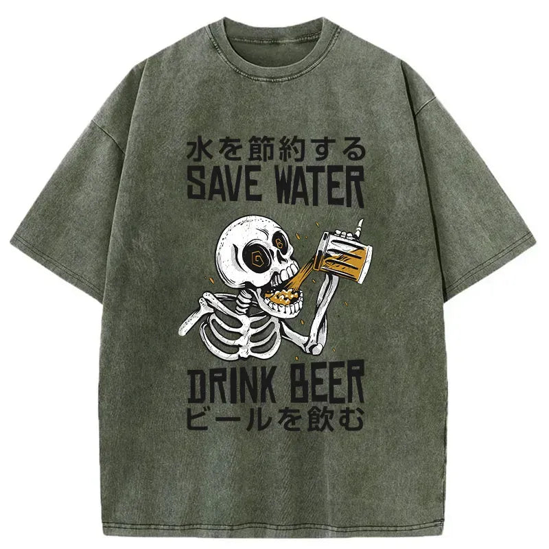 japanese vintage washed t-shirt for men