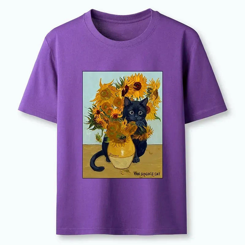 Japanese Cat Oil Painting T-Shirt Gift Idea