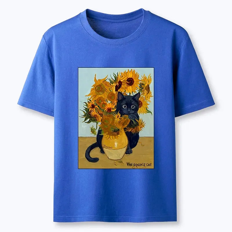 Japanese Cat Oil Painting T-Shirt Gift Idea