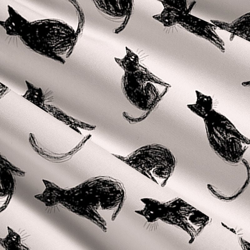 Kyoto-Lion Black Cat Beige Maxi Skirt