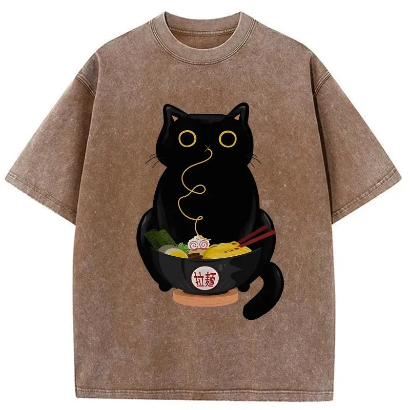 ramen loving cat shirt for vacation