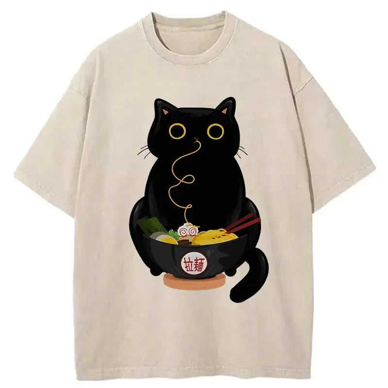 ramen loving cat shirt for vacation