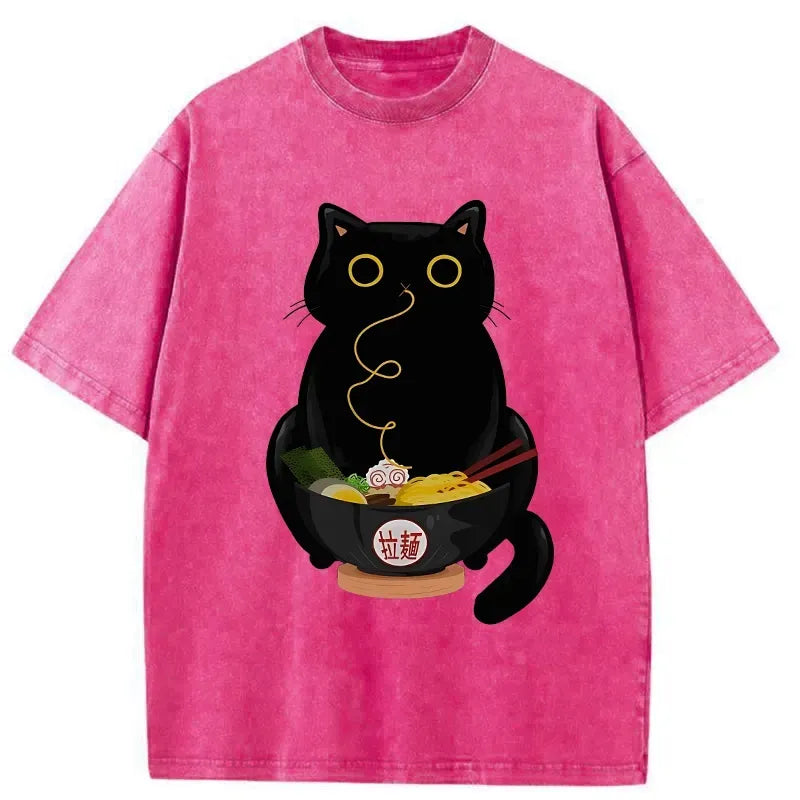 ramen loving cat shirt for vacation