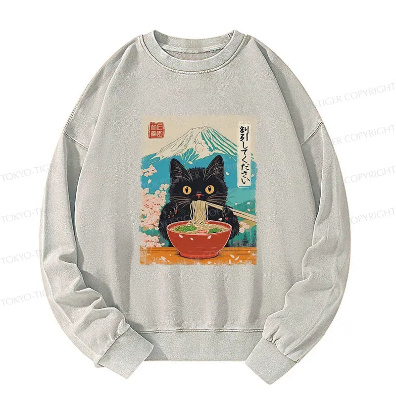 Cat Lover Washed Sweatshirt Gift for Her