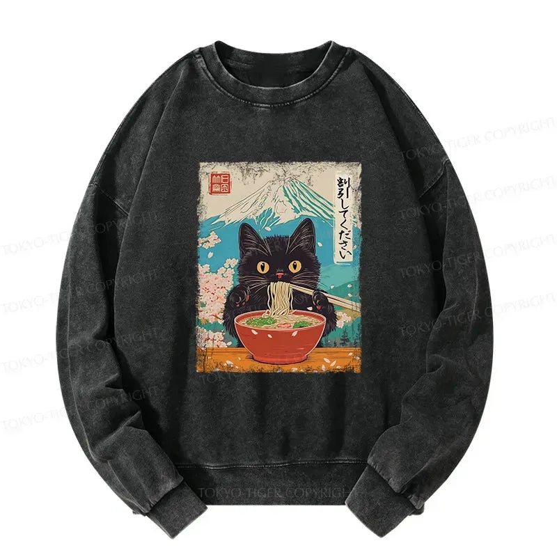Japanese Vintage Washed Sweatshirt for Streetwear