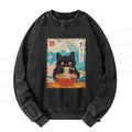 Japanese Vintage Washed Sweatshirt for Streetwear