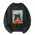 Japanese Vintage Washed Sweatshirt for Streetwear
