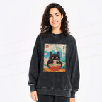 Kyoto-Lion Please Give Cat A Discount Washed Sweatshirt