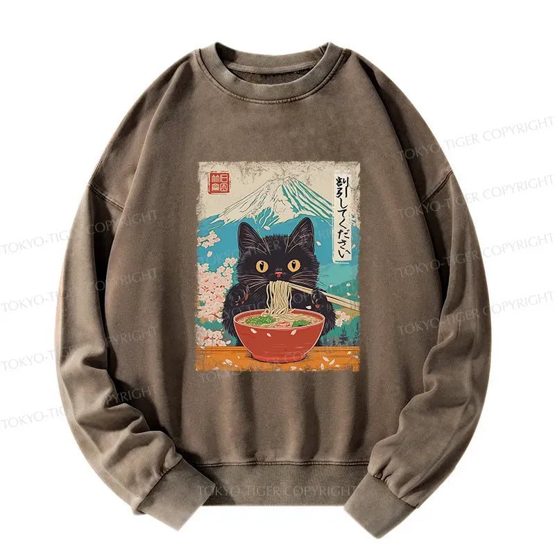 Japanese Vintage Washed Sweatshirt for Streetwear