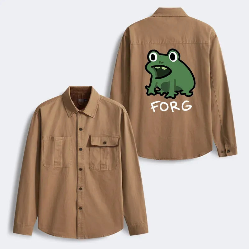 Kyoto-Lion Funny Forg Japan Men's Corduroy Work Jacket