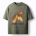 Kyoto-Lion Silly Horse Trying To Be Magical Washed T-Shirt