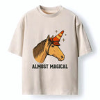 Kyoto-Lion Silly Horse Trying To Be Magical Washed T-Shirt