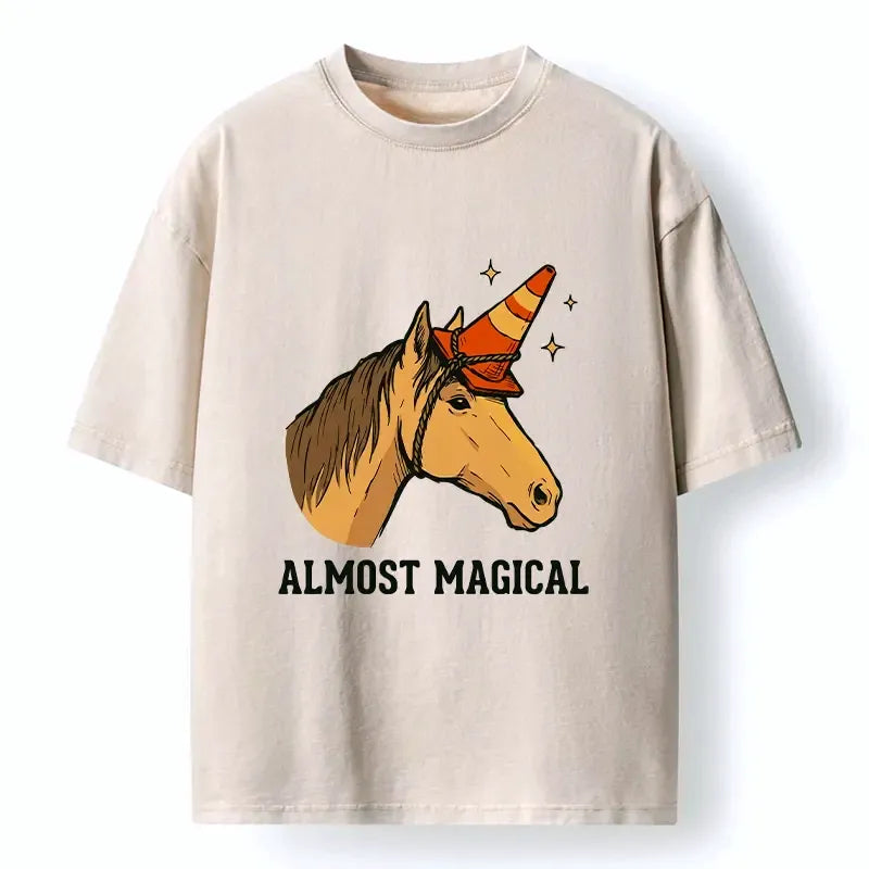 Kyoto-Lion Silly Horse Trying To Be Magical Washed T-Shirt