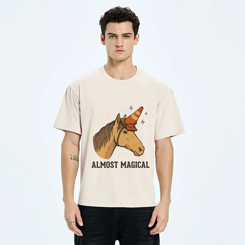 Kyoto-Lion Silly Horse Trying To Be Magical Washed T-Shirt