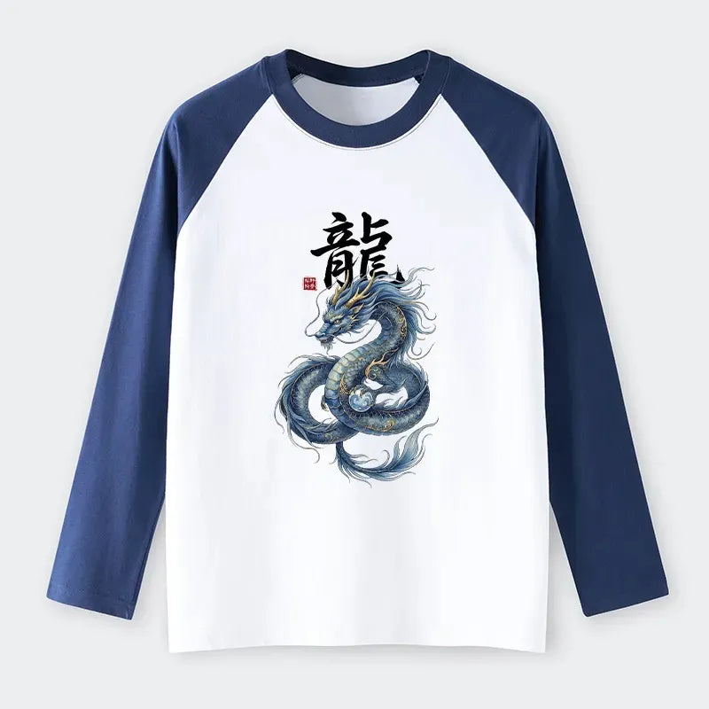 Trending Unisex Blue Dragon Long Sleeve Tee