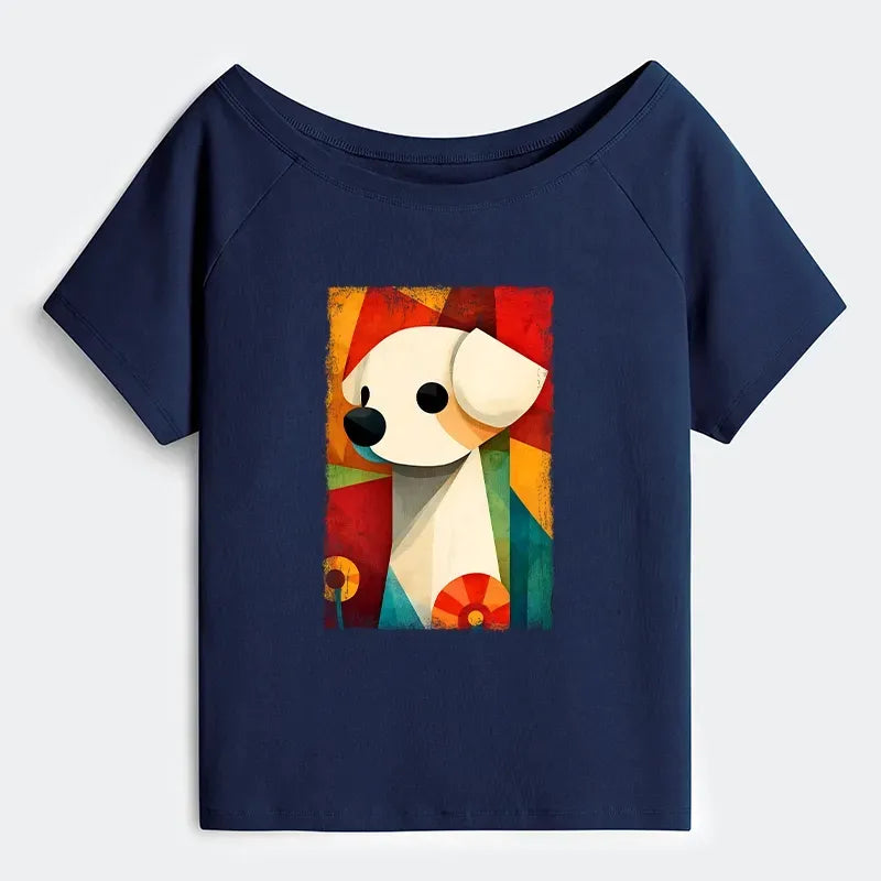 Abstract Color Block Puppy Tee Best Seller