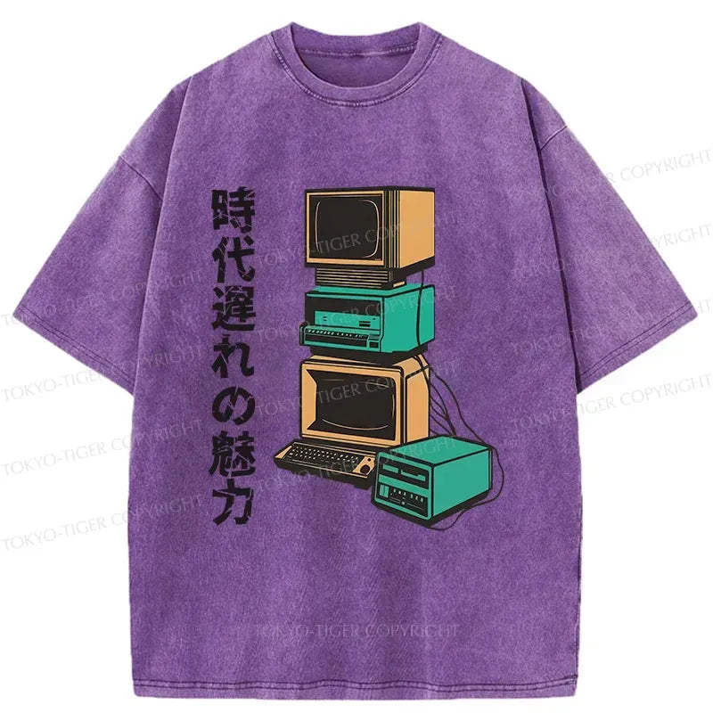 Japanese Vintage Washed T-Shirt for Daily Wear