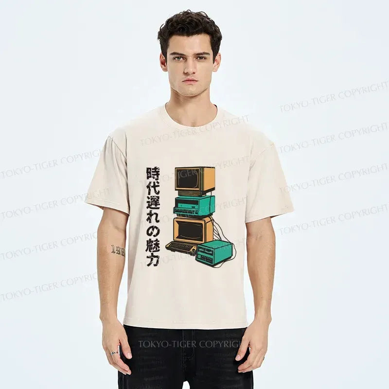 Japanese Vintage Washed T-Shirt for Daily Wear