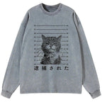 Kyoto-Lion Cat That Was Arrested Washed Long Sleeve T-Shirt