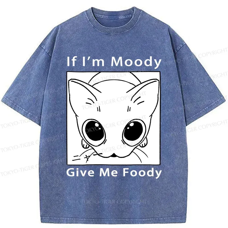 Kyoto-Lion If I'm Moody Give Me Foody Washed T-Shirt