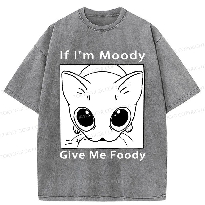 Kyoto-Lion If I'm Moody Give Me Foody Washed T-Shirt