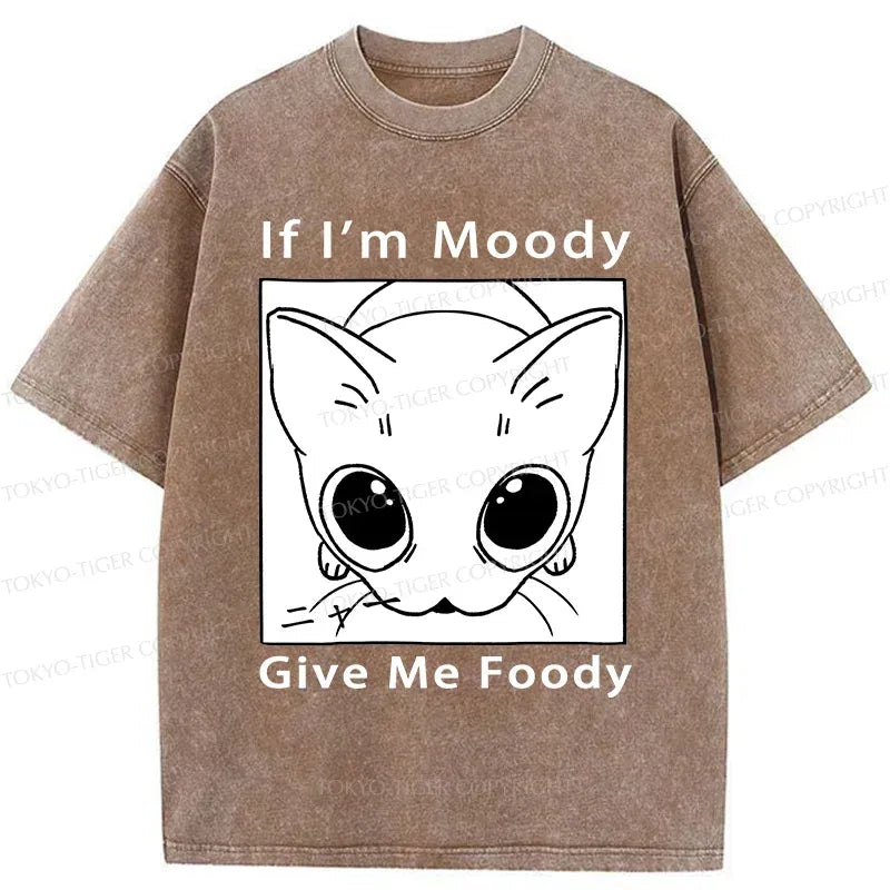 Kyoto-Lion If I'm Moody Give Me Foody Washed T-Shirt