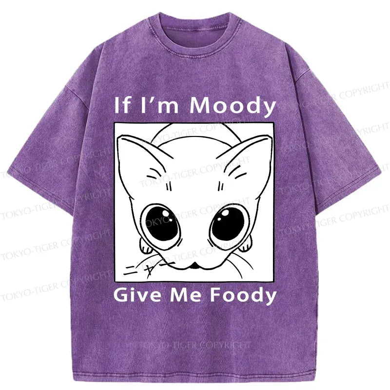 Kyoto-Lion If I'm Moody Give Me Foody Washed T-Shirt