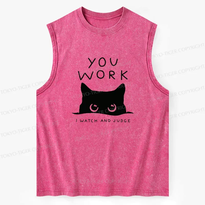 Vintage Japanese Cat Tank for Daily Wear