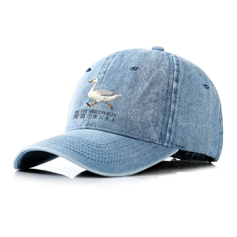 Kyoto-Lion Running Stupid Goose Denim Cap
