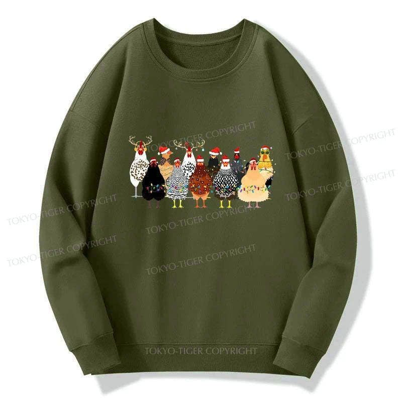 A Flock of Christmas Chickens sweatshirt limited edition