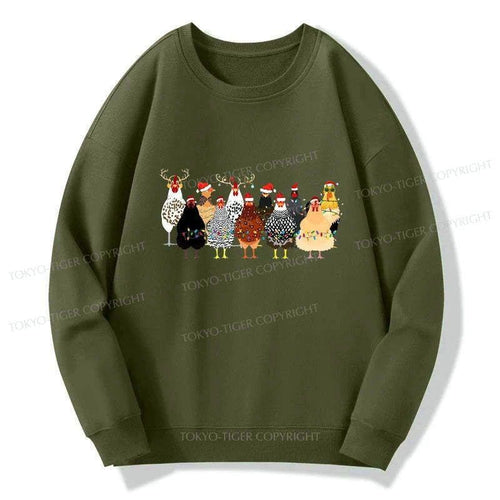 A Flock of Christmas Chickens sweatshirt limited edition