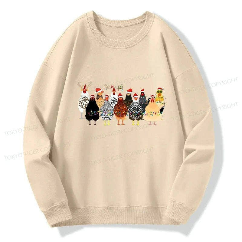 A Flock of Christmas Chickens sweatshirt limited edition