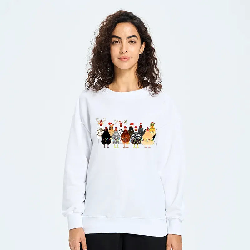 A Flock of Christmas Chickens sweatshirt limited edition