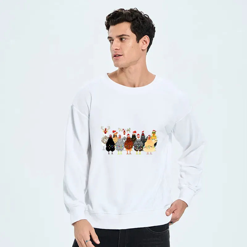 Kyoto-Lion A Flock Of Christmas Chickens Sweatshirt