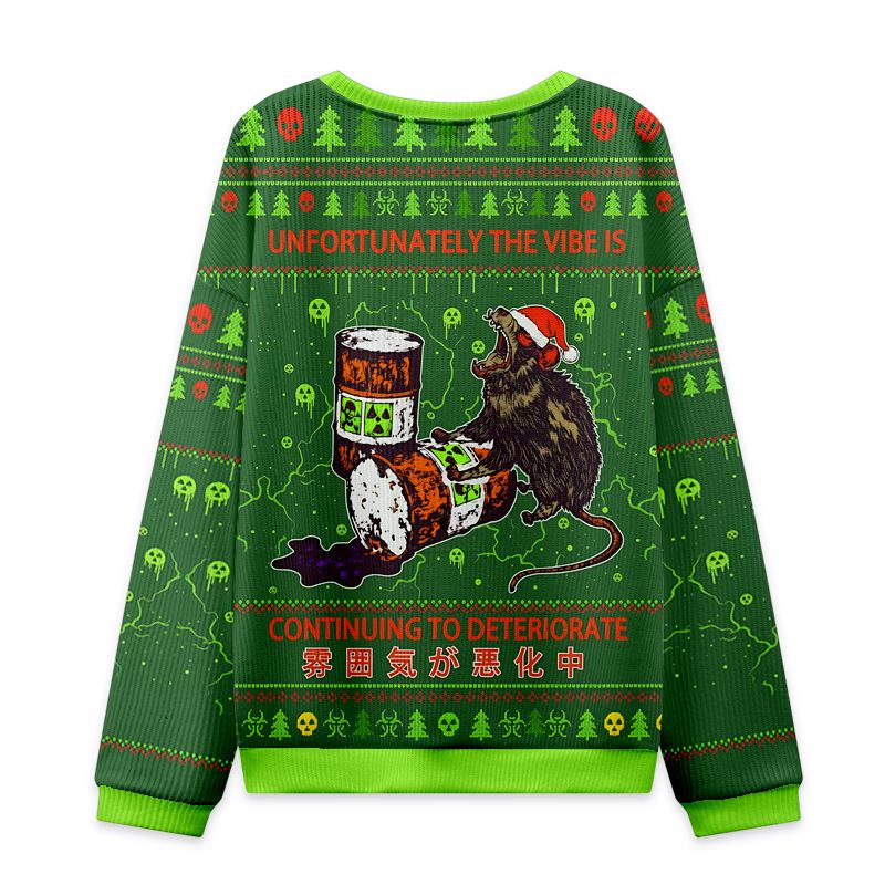 Kyoto-Lion The Vibe Is Continuing To Deteriorate Christmas Ugly Sweatshirt