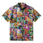 Japanese funny dog button-up shirt for gift